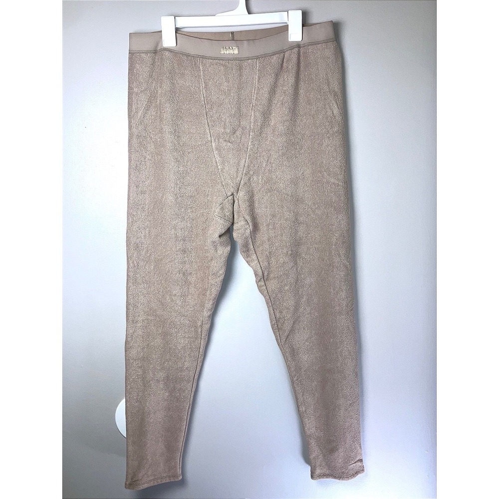 SKIMS High-waist Terry Towelling Leggings Taupe Cotton Blend Loungewear 3XL
